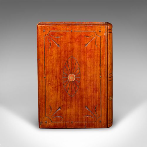 fig 3. Antique Book Safe, Continental, Cedar, Disguise Volume Storage Box, Edwardian