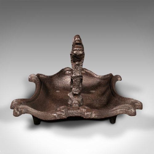 fig 3. Antique Ornate Boot Scraper, English, Cast Iron, Shoe Pull, Victorian, C.1840