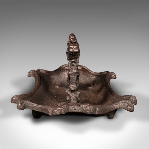 fig 4. Antique Ornate Boot Scraper, English, Cast Iron, Shoe Pull, Victorian, C.1840