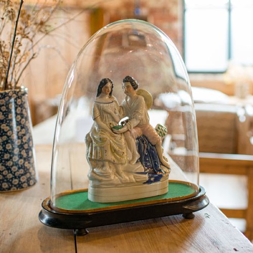ANTIQUE OVOID CLOCK DOME ENGLISH GLASS TAXIDERMY DISPLAY SHOWCASE VICTORIAN - ADDITIONAL PHOTO 1