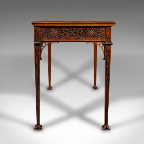 ANTIQUE CHIPPENDALE REVIVAL TABLE ENGLISH CONSOLE WRITING HALL EDWARDIAN - ADDITIONAL PHOTO 3