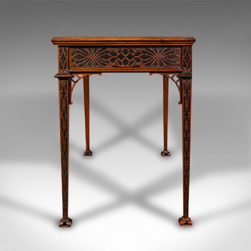 ANTIQUE CHIPPENDALE REVIVAL TABLE ENGLISH CONSOLE WRITING HALL EDWARDIAN - ADDITIONAL PHOTO 4