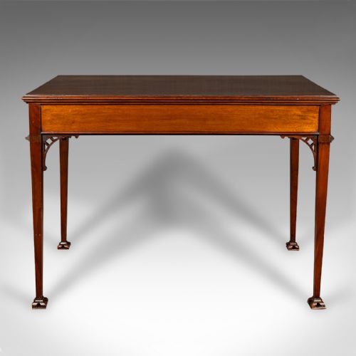 ANTIQUE CHIPPENDALE REVIVAL TABLE ENGLISH CONSOLE WRITING HALL EDWARDIAN - ADDITIONAL PHOTO 5