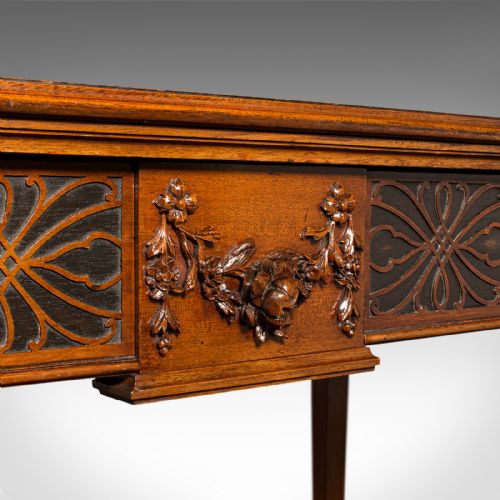 ANTIQUE CHIPPENDALE REVIVAL TABLE ENGLISH CONSOLE WRITING HALL EDWARDIAN - ADDITIONAL PHOTO 7