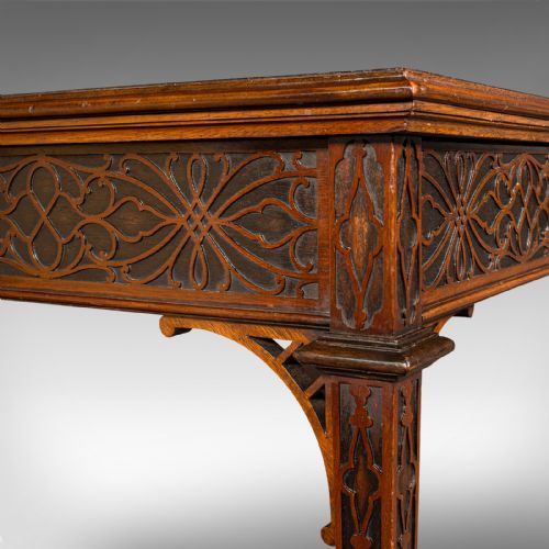 ANTIQUE CHIPPENDALE REVIVAL TABLE ENGLISH CONSOLE WRITING HALL EDWARDIAN - ADDITIONAL PHOTO 8