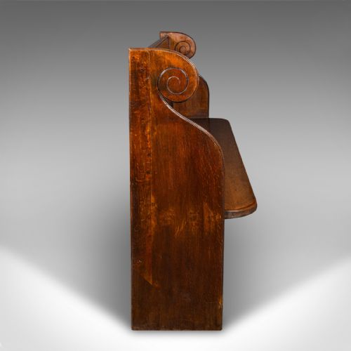 fig 2. Antique Panelled Church Pew, English, Oak Bench, Ecclesiastic, Victorian, C.1850