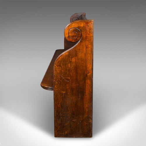 fig 3. Antique Panelled Church Pew, English, Oak Bench, Ecclesiastic, Victorian, C.1850