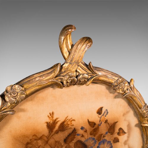 ANTIQUE POLE SCREEN ENGLISH GILTWOOD GLASS FIRESIDE REFLECTOR REGENCY 1820 - ADDITIONAL PHOTO 6