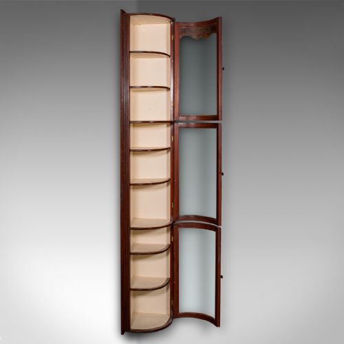 fig 1. Antique Bow Front Corner Cabinet, English Pine, Chemist, Shop Display, Victorian
