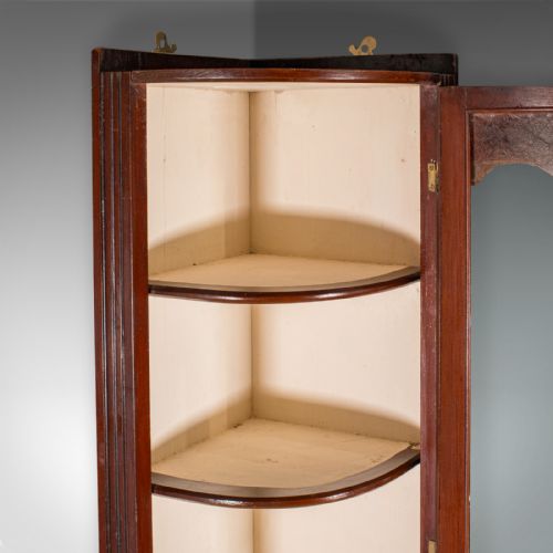fig 3. Antique Bow Front Corner Cabinet, English Pine, Chemist, Shop Display, Victorian