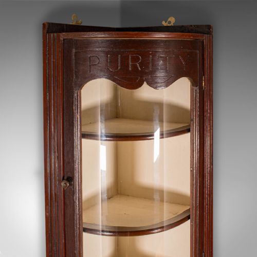 fig 4. Antique Bow Front Corner Cabinet, English Pine, Chemist, Shop Display, Victorian