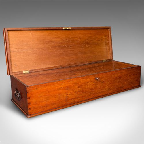fig 1. Large Antique Under Bed Storage Chest, English, Walnut, Country House, Victorian