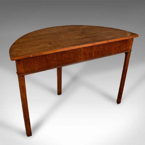 fig 3. Pair Of Antique Demi-Lune Tables, English, Occasional, Side, Georgian, C.1780