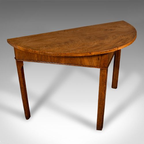 fig 4. Pair Of Antique Demi-Lune Tables, English, Occasional, Side, Georgian, C.1780