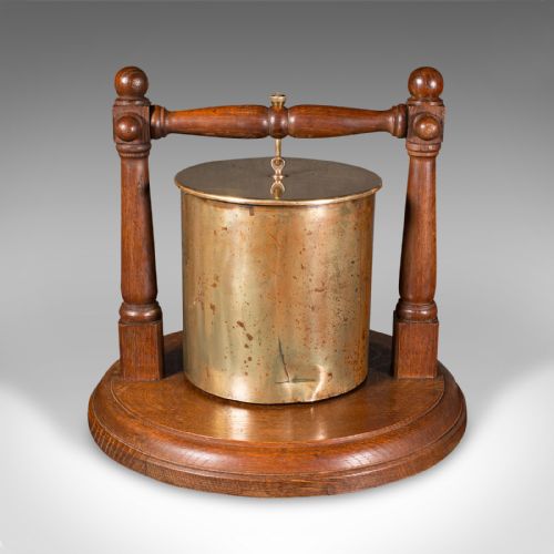 fig 1. Antique Regimental Gong, German, Brass Ordnance, Oak, First World War, C.1916