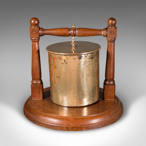 fig 4. Antique Regimental Gong, German, Brass Ordnance, Oak, First World War, C.1916