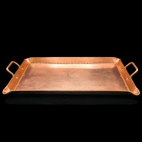 fig 1. Antique Serving Tray, English, Handbeaten Copper, Afternoon Tea, Edwardian, 1910