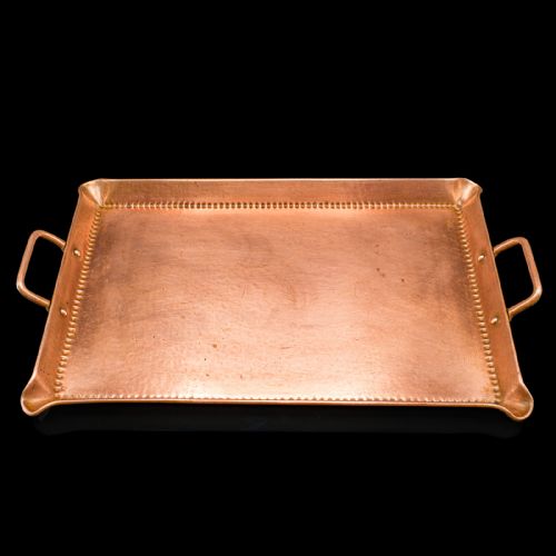 fig 2. Antique Serving Tray, English, Handbeaten Copper, Afternoon Tea, Edwardian, 1910