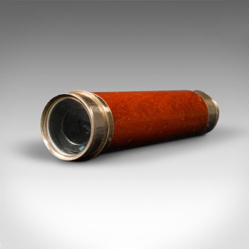fig 3. Antique 3 Draw Telescope, English, Fruitwood, Brass, Henry Hughes, Victorian