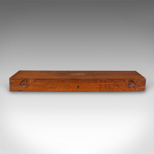 ANTIQUE COUNTRY HOUSE PARLOUR GAME CASE ENGLISH OAK ORGANISER BOX VICTORIAN - ADDITIONAL PHOTO 2