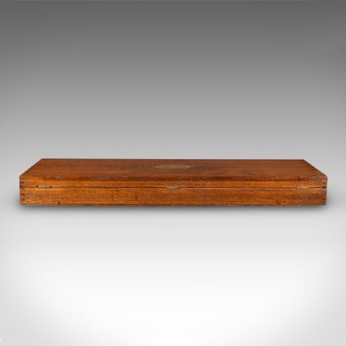 ANTIQUE COUNTRY HOUSE PARLOUR GAME CASE ENGLISH OAK ORGANISER BOX VICTORIAN - ADDITIONAL PHOTO 5