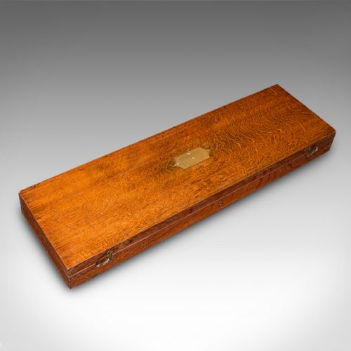 ANTIQUE COUNTRY HOUSE PARLOUR GAME CASE ENGLISH OAK ORGANISER BOX VICTORIAN - ADDITIONAL PHOTO 6