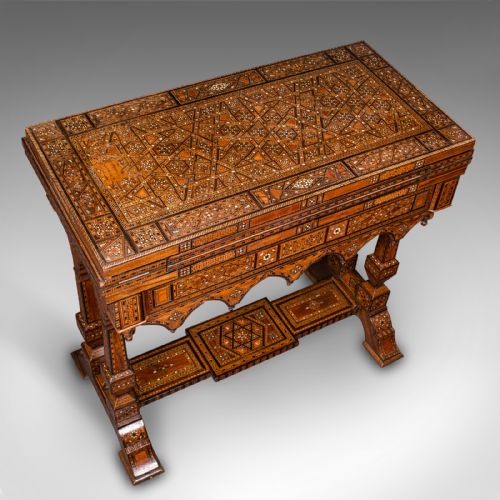 fig 8. Antique Combination Games Table, Middle Eastern, Chess, Backgammon, Victorian