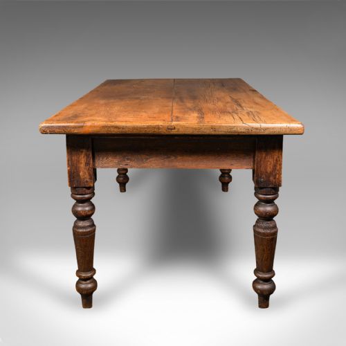 fig 3. Antique Plank Top Mill Table, English, Pine, Country House, Dining, Victorian