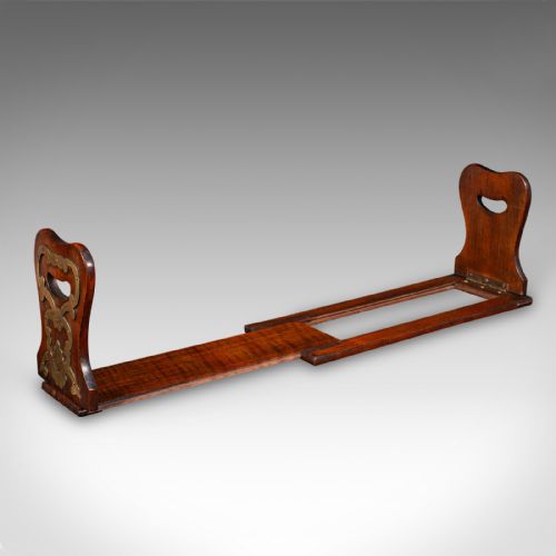 fig 1. Antique Novel Slide, English, Walnut, Brass Caps, Extending Book Rest, Victorian