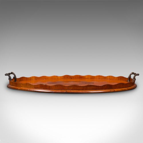 fig 2. Antique Butler's Serving Tray, English Satinwood, Afternoon Tea Platter, Regency