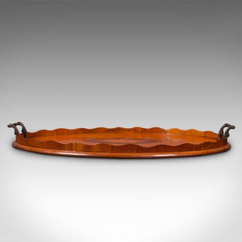 fig 3. Antique Butler's Serving Tray, English Satinwood, Afternoon Tea Platter, Regency