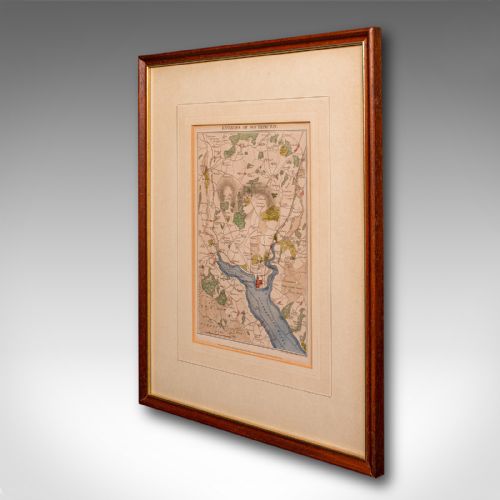 ANTIQUE LITHOGRAPHY MAP ENVIRONS OF SOUTHAMPTON ENGLISH FRAMED VICTORIAN - ADDITIONAL PHOTO 2
