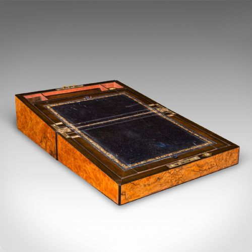 ANTIQUE GENTLEMAN'S WRITING SLOPE ENGLISH WALNUT CORRESPONDENCE BOX VICTORIAN - ADDITIONAL PHOTO 1