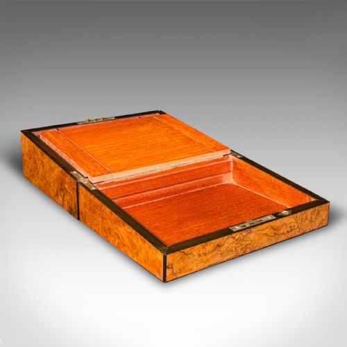 ANTIQUE GENTLEMAN'S WRITING SLOPE ENGLISH WALNUT CORRESPONDENCE BOX VICTORIAN - ADDITIONAL PHOTO 2