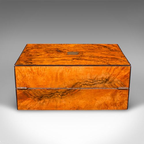 ANTIQUE GENTLEMAN'S WRITING SLOPE ENGLISH WALNUT CORRESPONDENCE BOX VICTORIAN - ADDITIONAL PHOTO 8