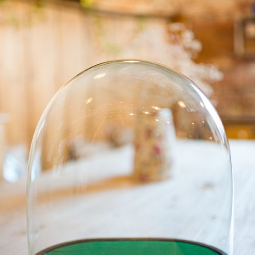WIDE ANTIQUE CLOCK DOME ENGLISH GLASS PINE DISPLAY SHOWCASE VICTORIAN 1860 - ADDITIONAL PHOTO 3