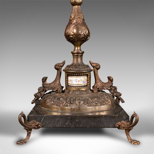 ANTIQUE TABLE LAMP FRENCH GILT METAL MARBLE SIDE LIGHT EDWARDIAN C1910 - ADDITIONAL PHOTO 8