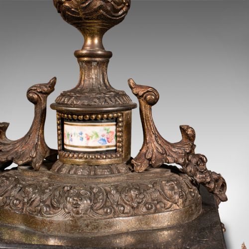 ANTIQUE TABLE LAMP FRENCH GILT METAL MARBLE SIDE LIGHT EDWARDIAN C1910 - ADDITIONAL PHOTO 9
