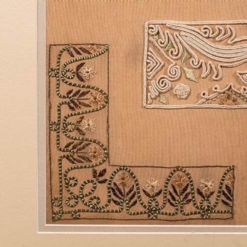 ANTIQUE EMBROIDERY TECHNIQUE SAMPLER ENGLISH NEEDLEPOINT DISPLAY CIRCA 1915 - ADDITIONAL PHOTO 4