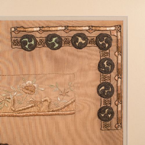 ANTIQUE EMBROIDERY TECHNIQUE SAMPLER ENGLISH NEEDLEPOINT DISPLAY CIRCA 1915 - ADDITIONAL PHOTO 5