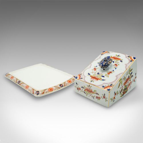 fig 1. Antique Kitchen Cheese Keeper, English, Ceramic, Butter Dish, Edwardian, C.1910