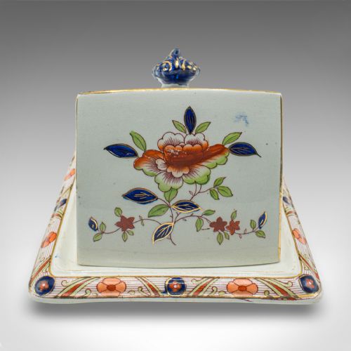 fig 3. Antique Kitchen Cheese Keeper, English, Ceramic, Butter Dish, Edwardian, C.1910