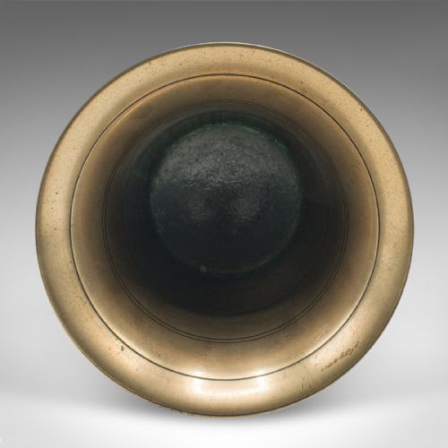 ANTIQUE MORTAR AND PESTLE DUO ENGLISH BRASS APOTHECARY JARDINIERE GEORGIAN - ADDITIONAL PHOTO 5