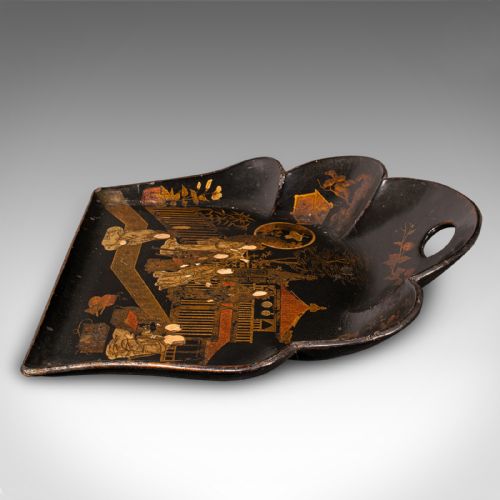 fig 4. Antique Chinoiserie Crumb Tray, Japanese, Lacquer, Decorative, Late Victorian