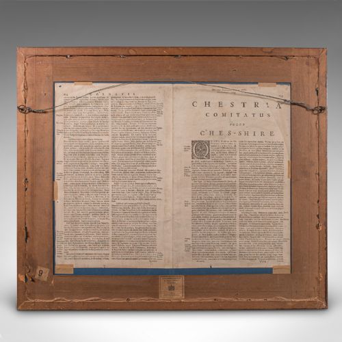 ANTIQUE COUNTY MAP OF CHESHIRE DUTCH FRAMED CARTOGRAPHY JANSSONIUS C1660 - ADDITIONAL PHOTO 2