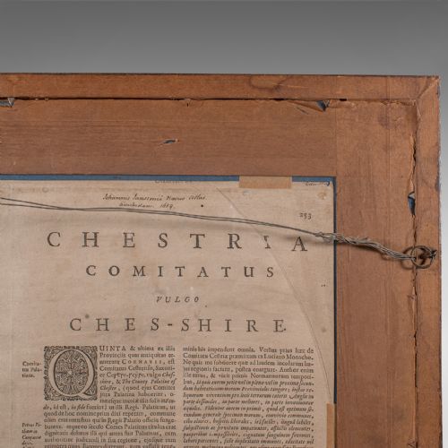 ANTIQUE COUNTY MAP OF CHESHIRE DUTCH FRAMED CARTOGRAPHY JANSSONIUS C1660 - ADDITIONAL PHOTO 3