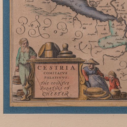 ANTIQUE COUNTY MAP OF CHESHIRE DUTCH FRAMED CARTOGRAPHY JANSSONIUS C1660 - ADDITIONAL PHOTO 5