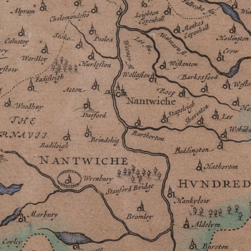 ANTIQUE COUNTY MAP OF CHESHIRE DUTCH FRAMED CARTOGRAPHY JANSSONIUS C1660 - ADDITIONAL PHOTO 9