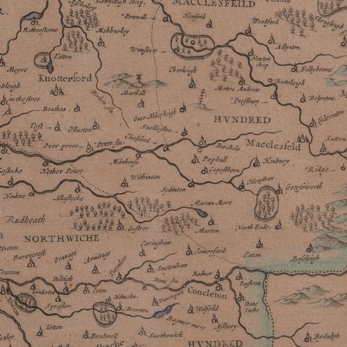 ANTIQUE COUNTY MAP OF CHESHIRE DUTCH FRAMED CARTOGRAPHY JANSSONIUS C1660 - ADDITIONAL PHOTO 10