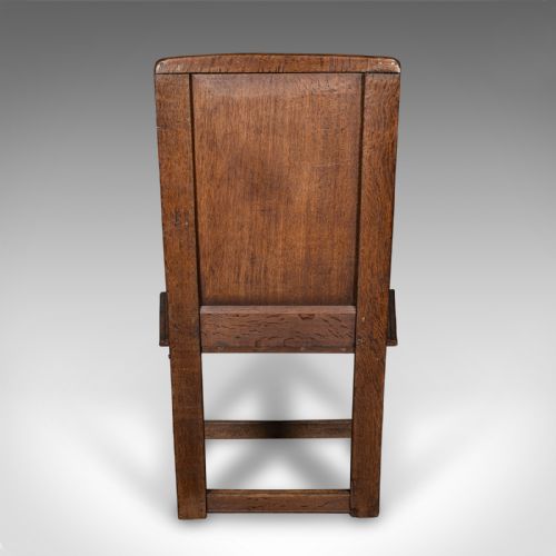 fig 2. Antique Wainscote Armchair, Scottish, Oak, Carved Throne Chair, Georgian, C.1750
